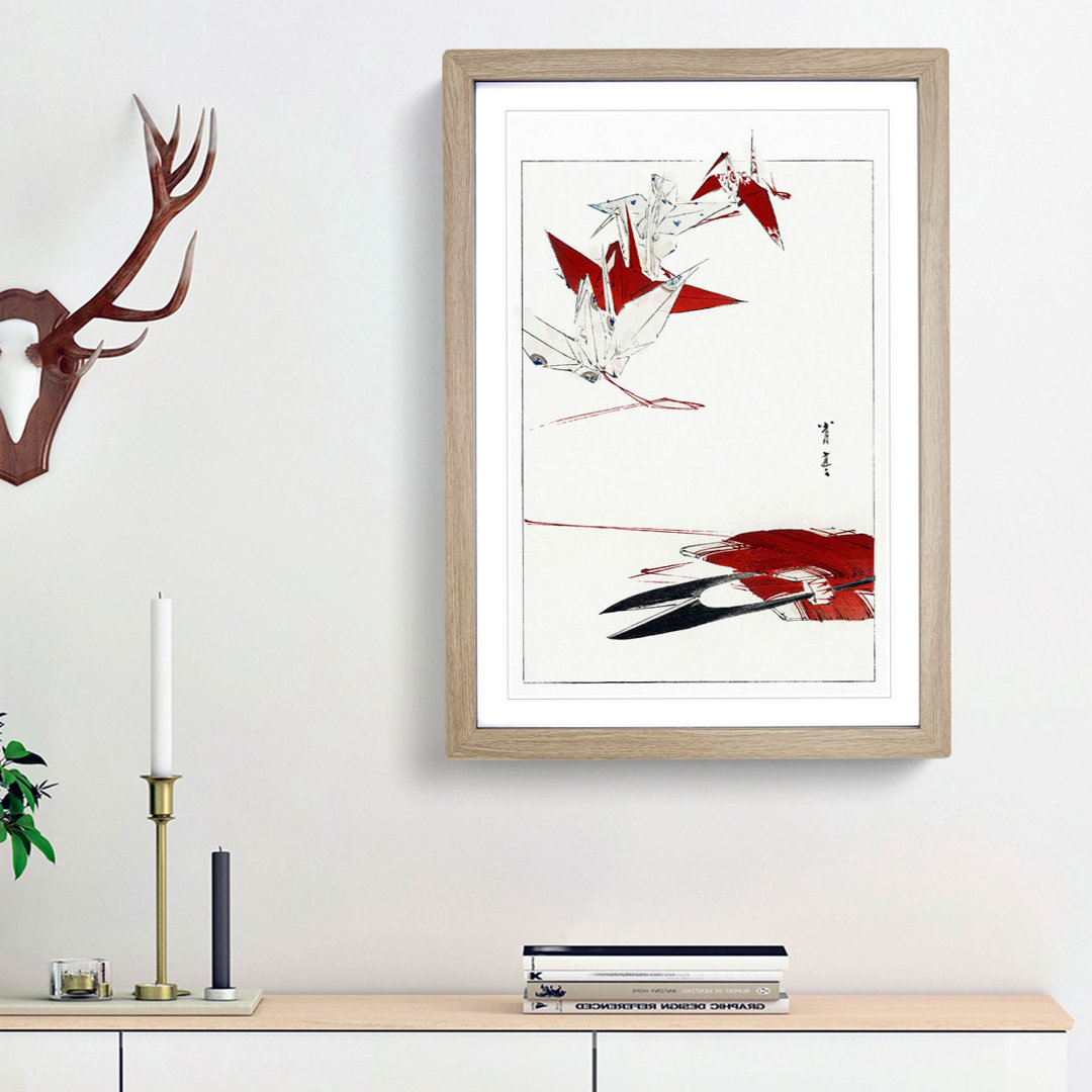 Bird Origami by Watanabe Seitei - Picture Frame Painting Print