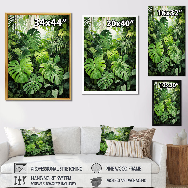 Décoration murale floral et botanique Ferms Natures Symphony, Cadre photo doré, H 44 po x l 34 po