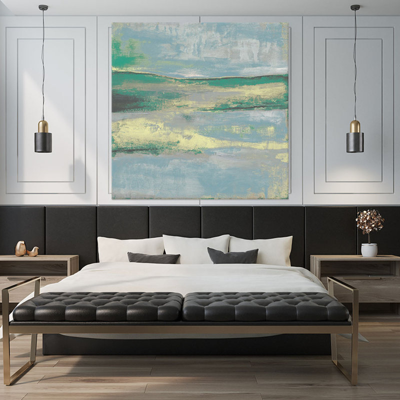 Reproduction d’art sur toile tendue « cool horizon ii » par jennifer goldberger, H 54 po x l 54 po x P 1,5 po