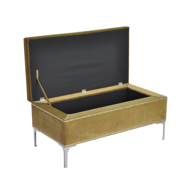 Berry Polyester Upholstered Storage Bench