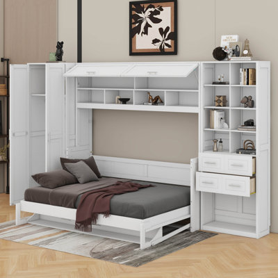 Murphy Bed With Closet, Drawers And Shelves