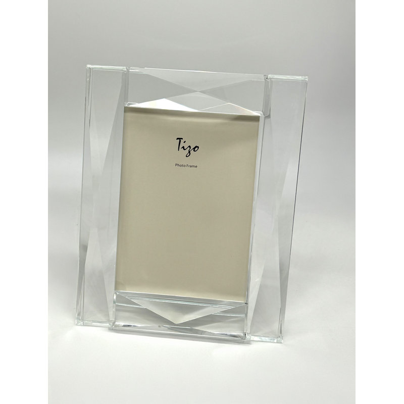Crystal Glass Picture Frame, 4" W x 6" H