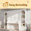 Grand lit plateforme escamotable avec tablette, armoires latérales, tiroirs et DEL-559524876
