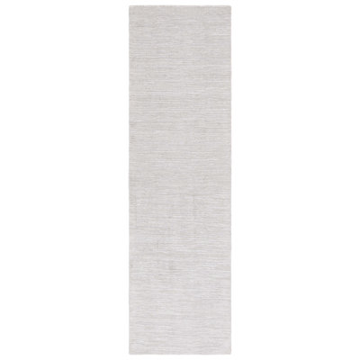 Tapis gris en viscose / polyester / laine tissé à la main Nieberg