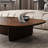 Nut-brown Solid Wood Rectangular Coffee Table-722132881