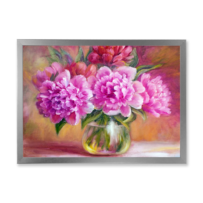 «Still Life With Blossoming Fuchia Flowers», reproduction sur toile avec cadre flottant, H 30 po x l 40 po x P 1,5 po