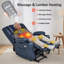 Fauteuil inclinable électrique Aneria avec massage et chaleur, repose-pieds allongé, similicuir-207976177