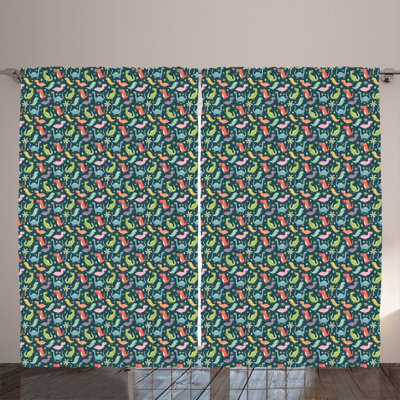 Rustic Curtain, Colourful Jungle, Multi-coloured