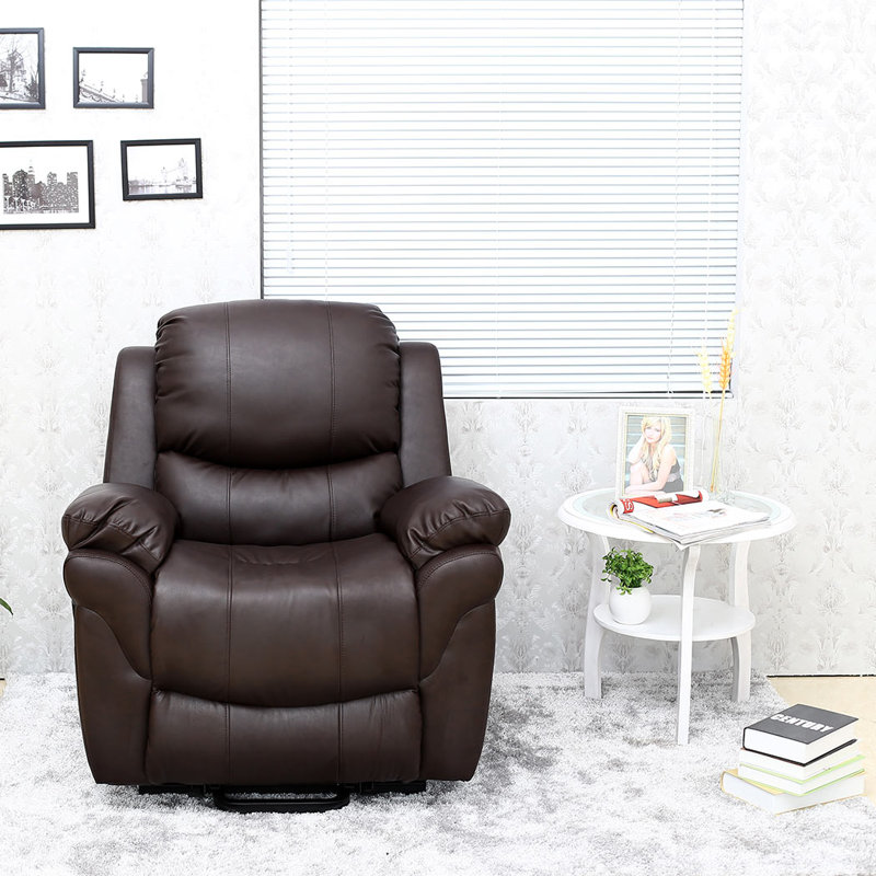 97cm Wide Lift Assist Standard Recliner, Brown, Dual Motor Lift Assist