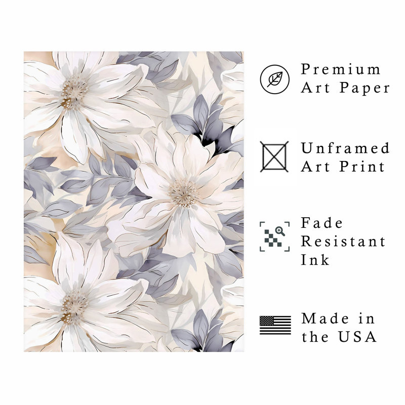 Floral Floral Myst VII, reproduction d'art moderne sans cadre, H 30 po x l 20 po