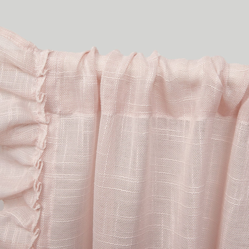 Sheer Curtain Pair, Pink, 54" x 96"