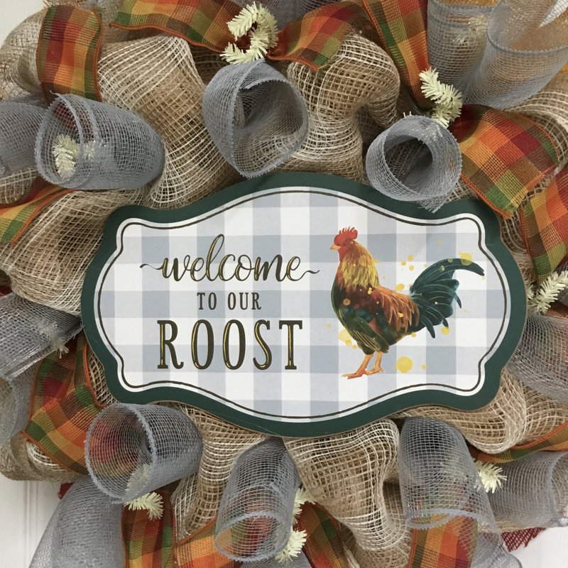 Couronne de ferme «Welcome To Our Roost»