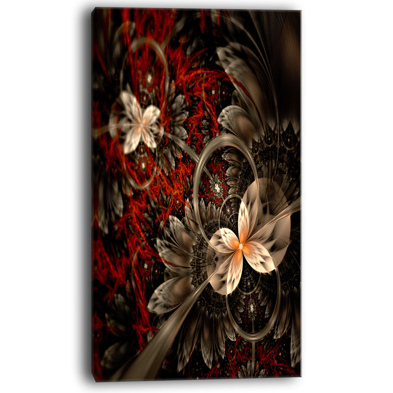 «Red and Orange Fractal Flower», impression sur toile tendue, H 32 po x l 16 po x p 1 po