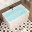 Baignoire autoportante en acrylique de 47 po sans siège 47 po, forme rectangulaire spacieuse, finition blanc brillant, trop-plein chromé et bonde escamotable certifiée CUPC