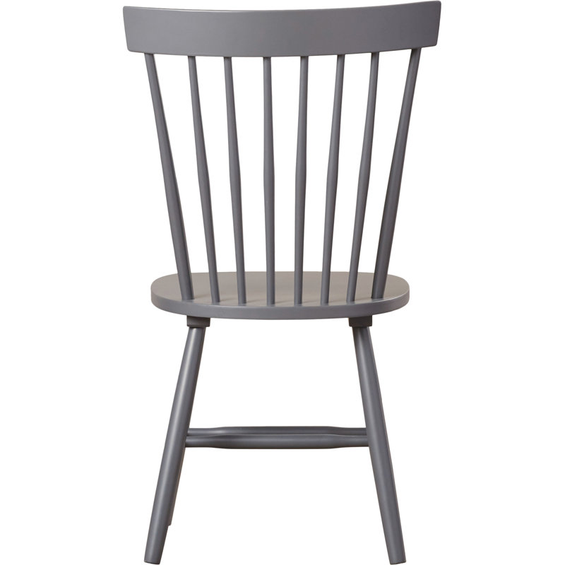 Chaise d'appoint à dossier Windsor en bois massif Matanna, Gris anthracite