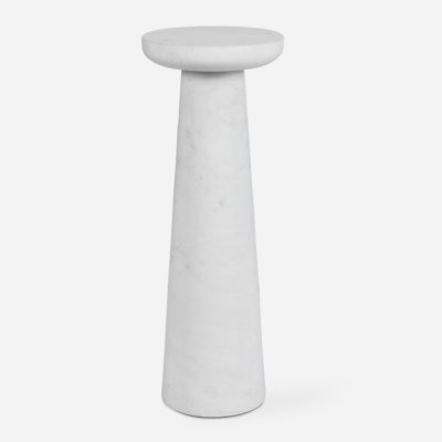 Wisner White Marble Drink Table