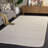 Ebony Hand Tufted Wool/Cotton Striped Rug in Silver/Ivory-49037719