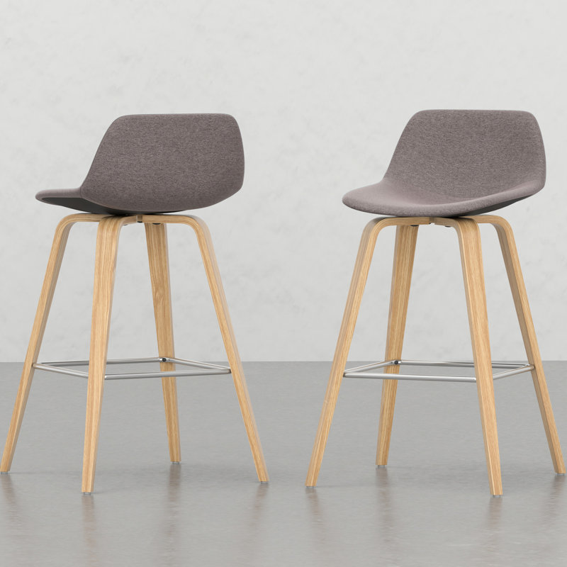 Tabourets Mid-Century modernes 2 - Tissu, Accent, Hip Look 2Pcs, Dossier bas, Revêtement