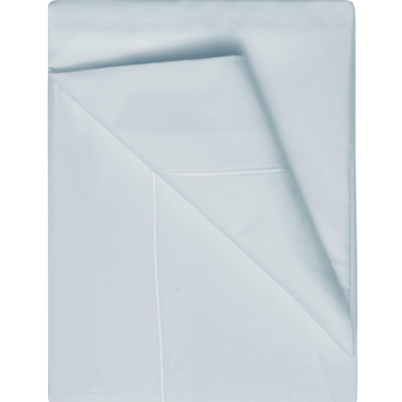 Sateen Flat Sheet, Double (4'6), Duck Egg Blue