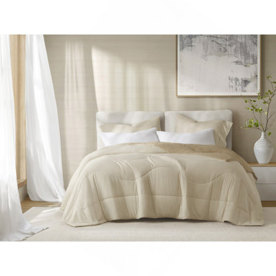 1-Piece King/Cal King Reversible Tencel Comforter Blanket,Linen