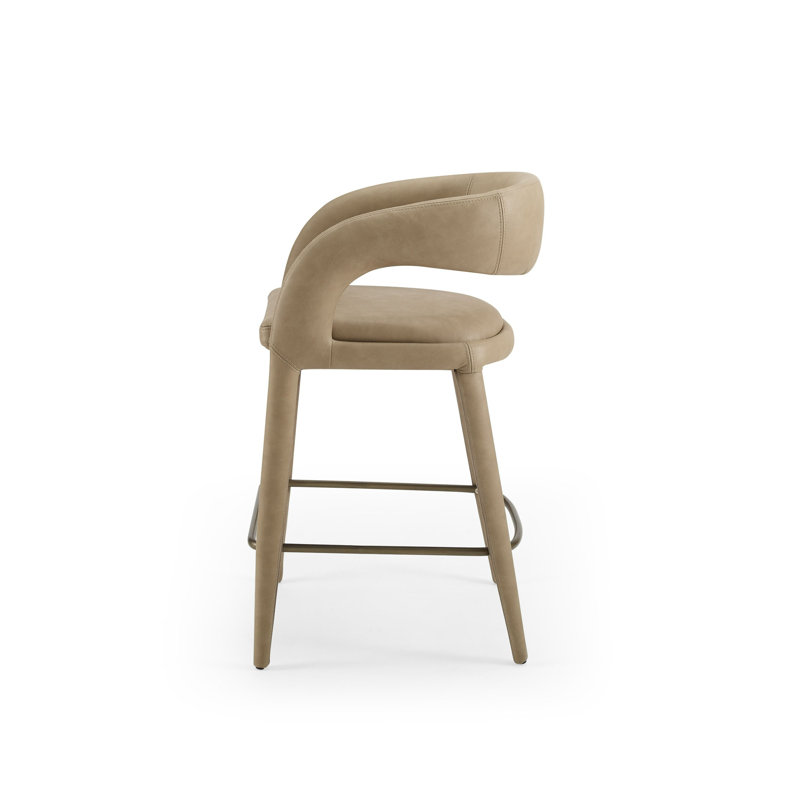 Freestyle 25.6'' Vegan Leather Counter Stool, Tan, 25.6''