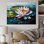 «Pink Lily Pad - Floral Leaves», art mural sur toile