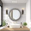 Miroir décoratif en forme de meuble vintage rétro en bois de 42 po x 42 po pour le vestibule du salon de la salle de bain ou assemblé à votre goût (brun écorce antique)-1703648483-1687854171