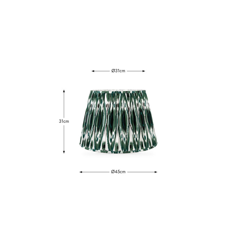Pleated Cotton Cylinder Shade, 31cm H x 45cm W x 45cm D, Green