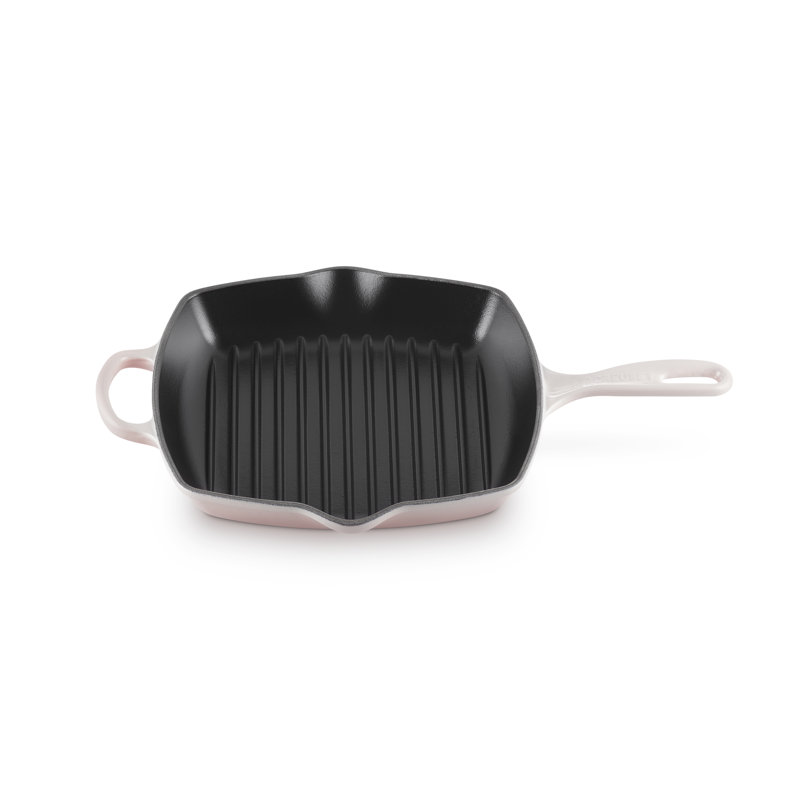 Le Creuset Cast Iron Square Grillit 26cm, Shell Pink