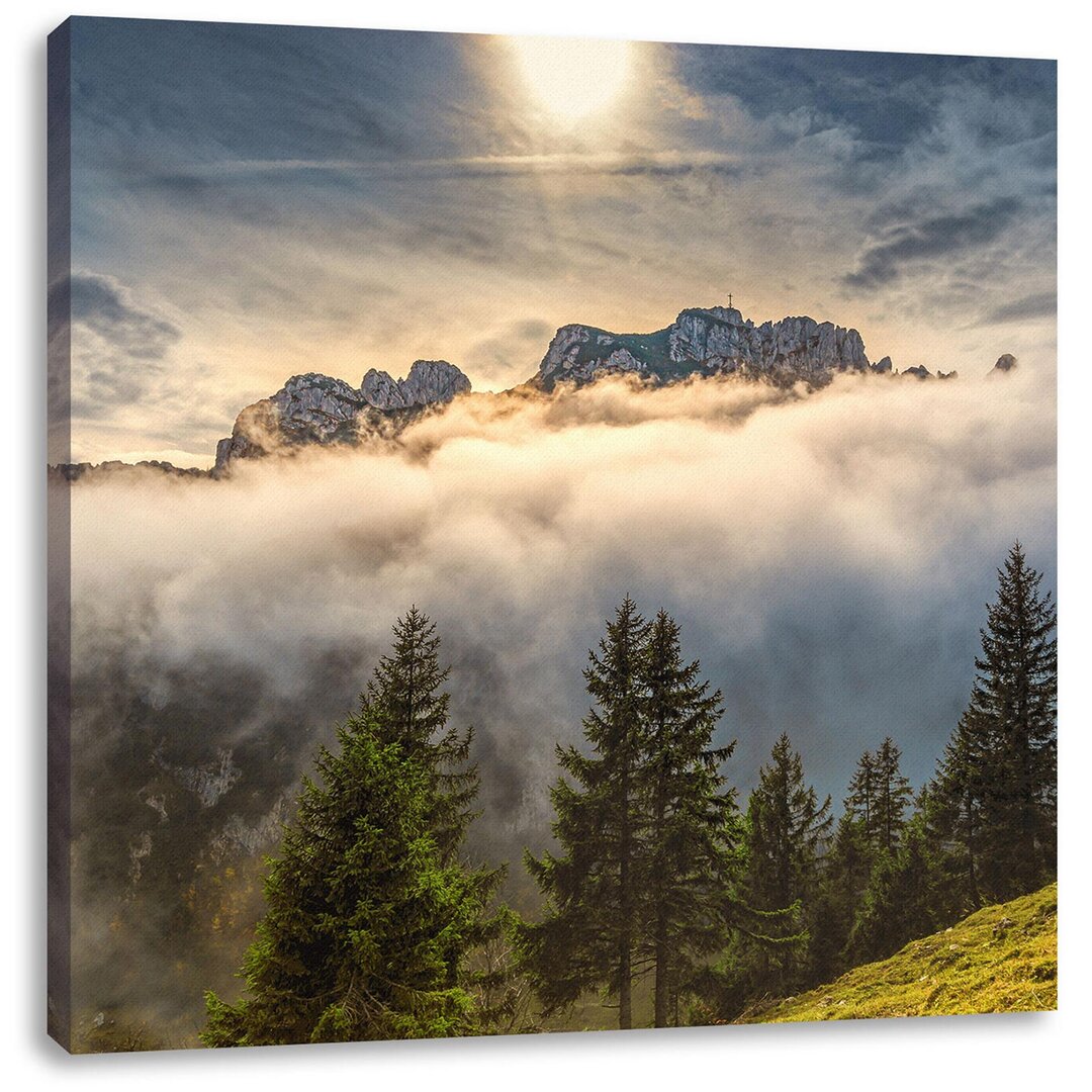 Leinwandbild Aufsteigende Wolken in den Dolomiten