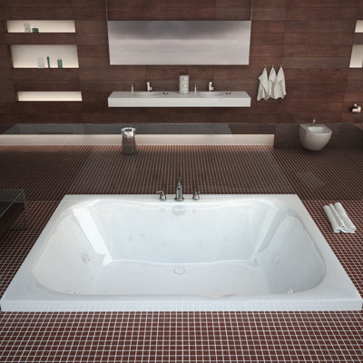 Dominica 59'' x 40.5'' Whirlpool Acrylic Bathtub
