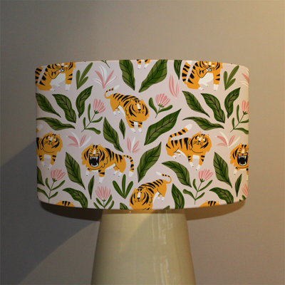 22cm H Canvas Drum Lamp Shade ( Clip On )