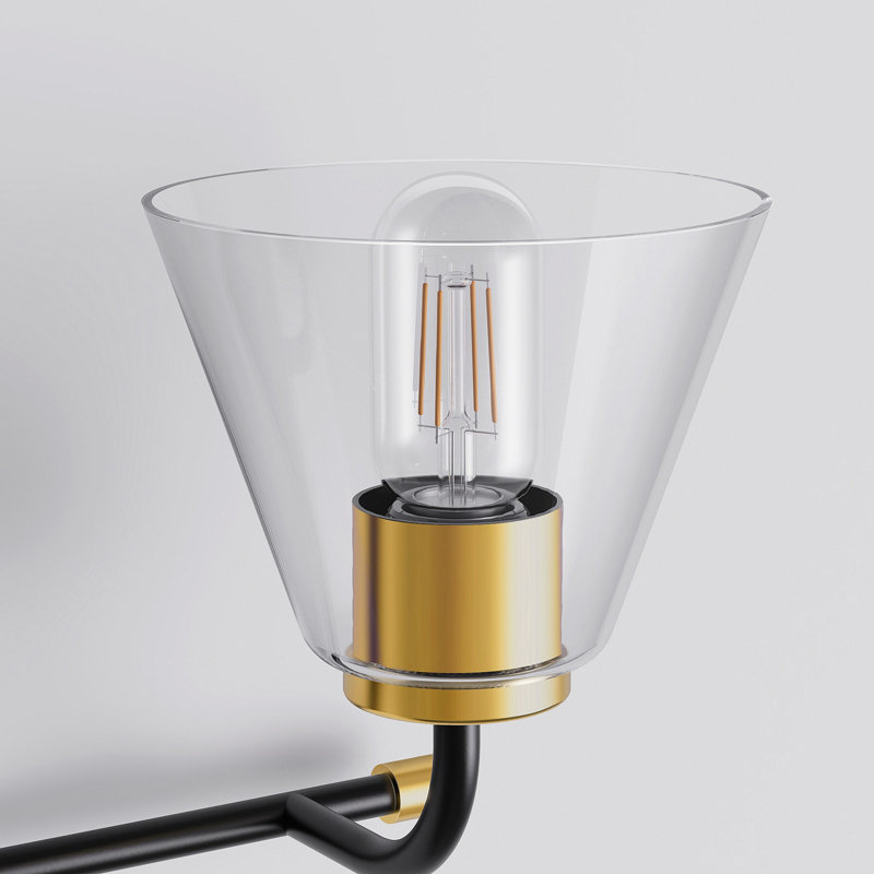 Éclairage pour salle de bain 3 lumières Aigars Modern, Transparent