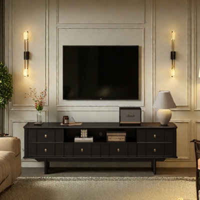 French retro design solid wood TV cabinet