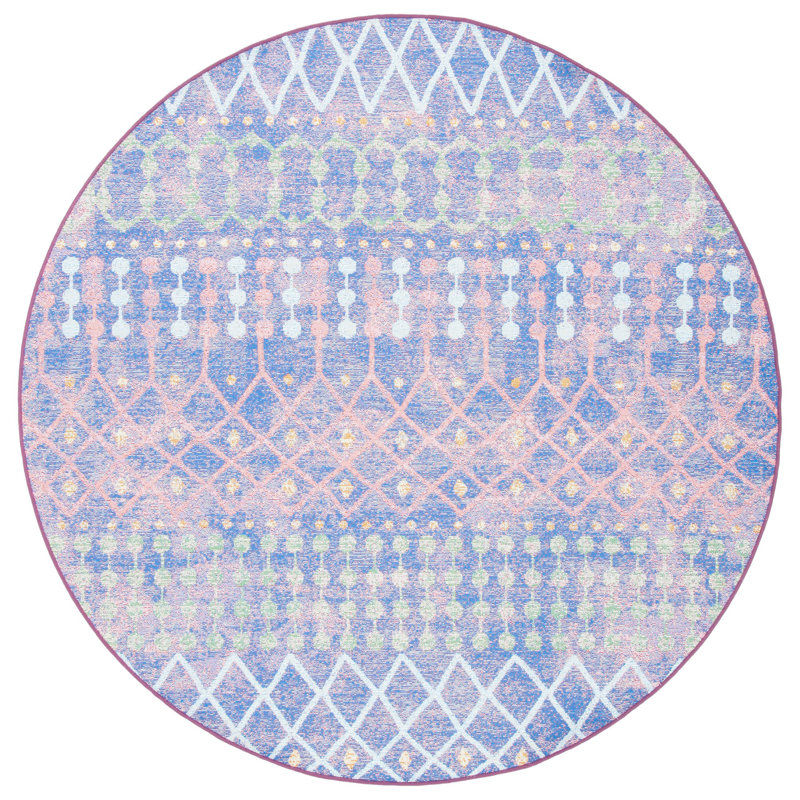Tapis d'intérieur / extérieur Aurelio Performance Southwestern, Rond 6 pi 7 po