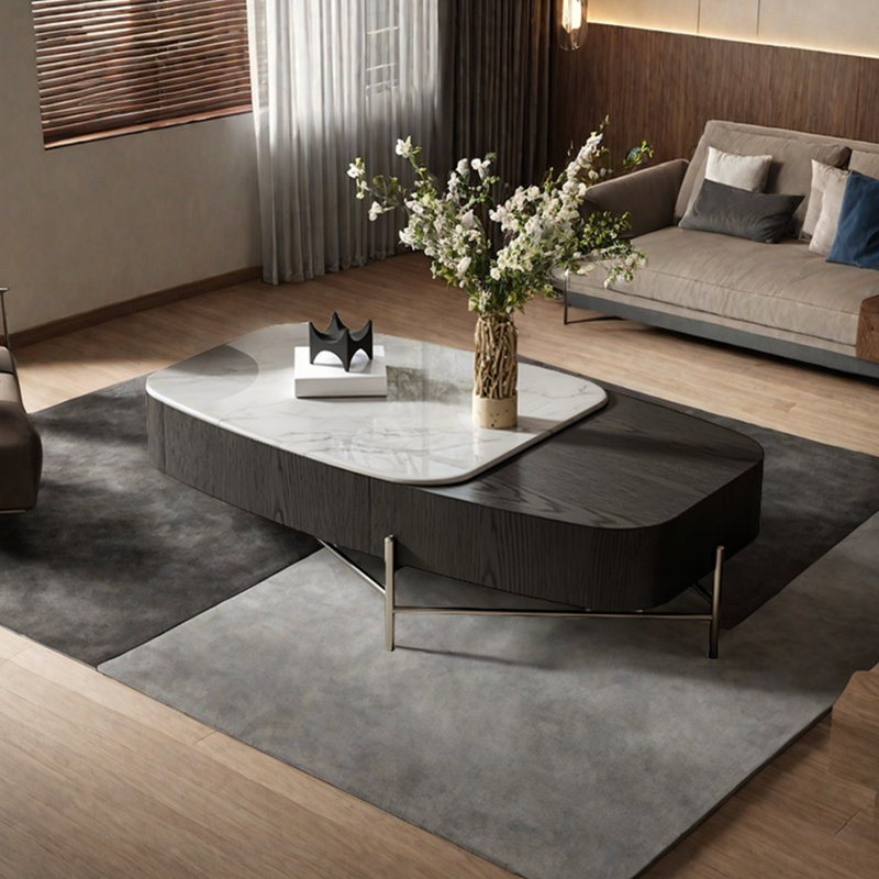 Simple microcrystalline stone coffee table