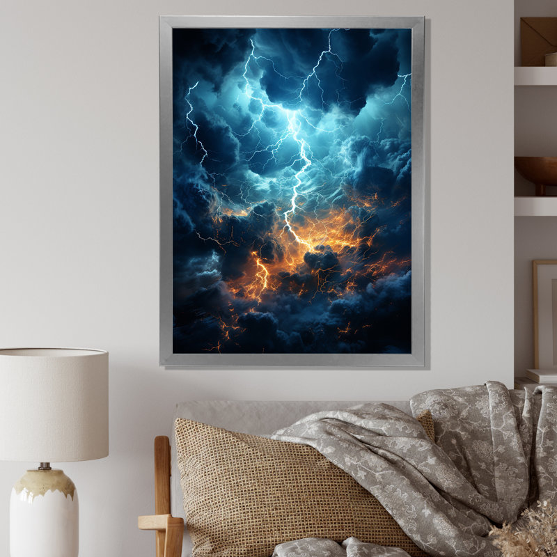 Lightning Ethereal Lightning II, reproduction d'art sur toile, Argenté, H 32 po x l 16 po x P 1 po
