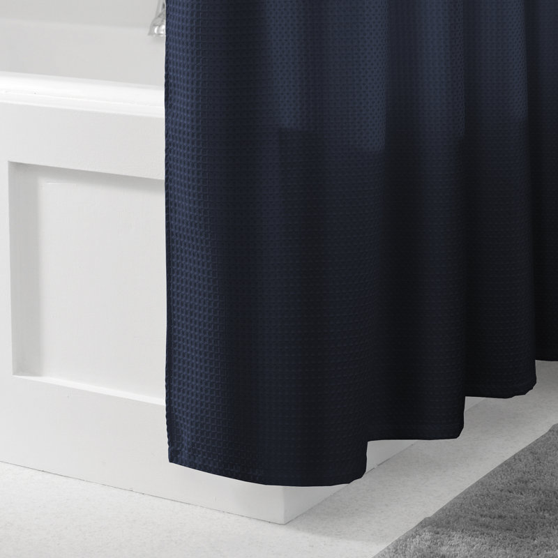 Rideau de douche simple en tissu uni gaufré texturé Branchdale