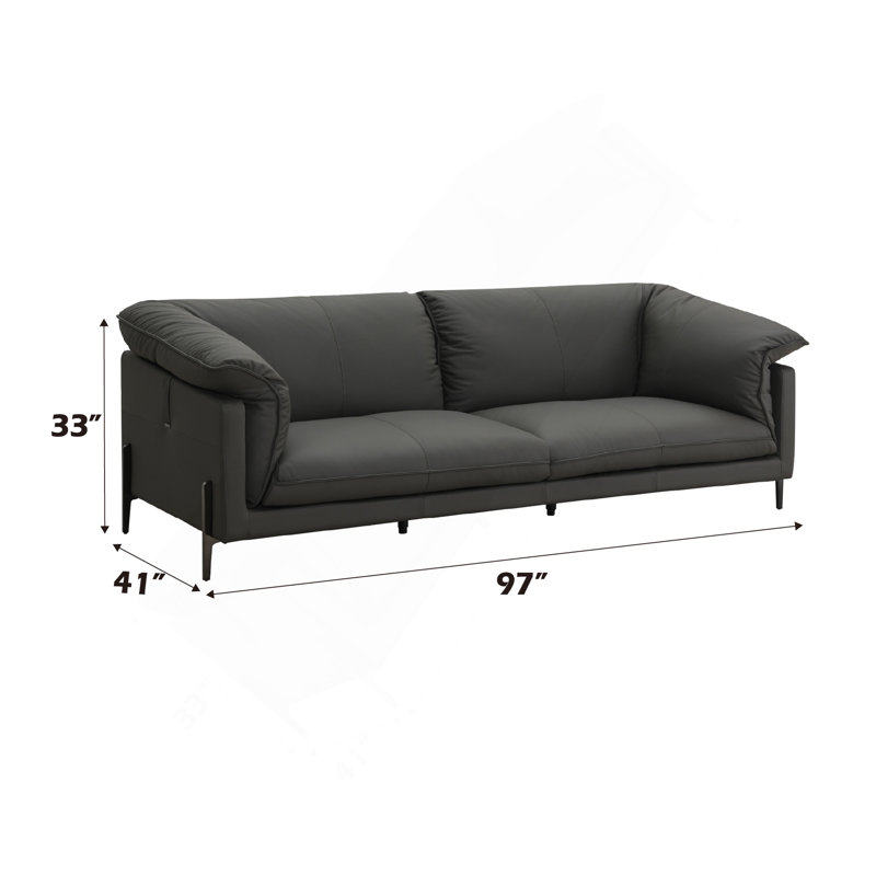Canapé en cuir noir à grain supérieur pour un confort et un style ultimes