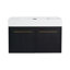 36 Inch Wall-Mounted Bathroom Vanity With Sink, Thick Edged Resin Basin, KD-Package
