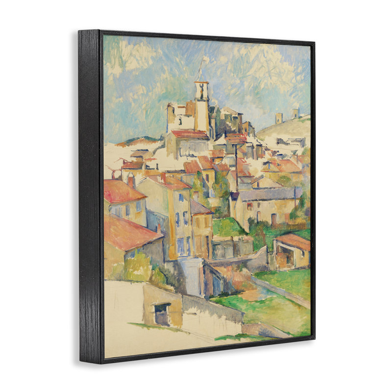 «Gardanne Cezanne Cityscape», estampe numérique, conception de Paul Cezanne, H 20 po x l 16 po, Giclée encadrée noir minuit
