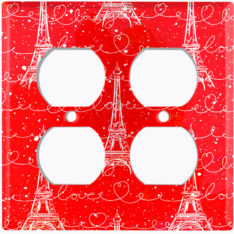 Patterned 2 - Gang Toggle Light Switch Standard Wall Plate