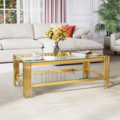 Table basse à plateau en verre