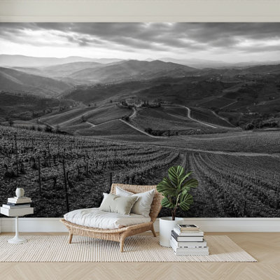 Papier peint adhésif auto-adhésif moderne pour la chambre à coucher Peel and Stick L 69 po x l 96 po avec impression de ciel dramatique Rolling Hills