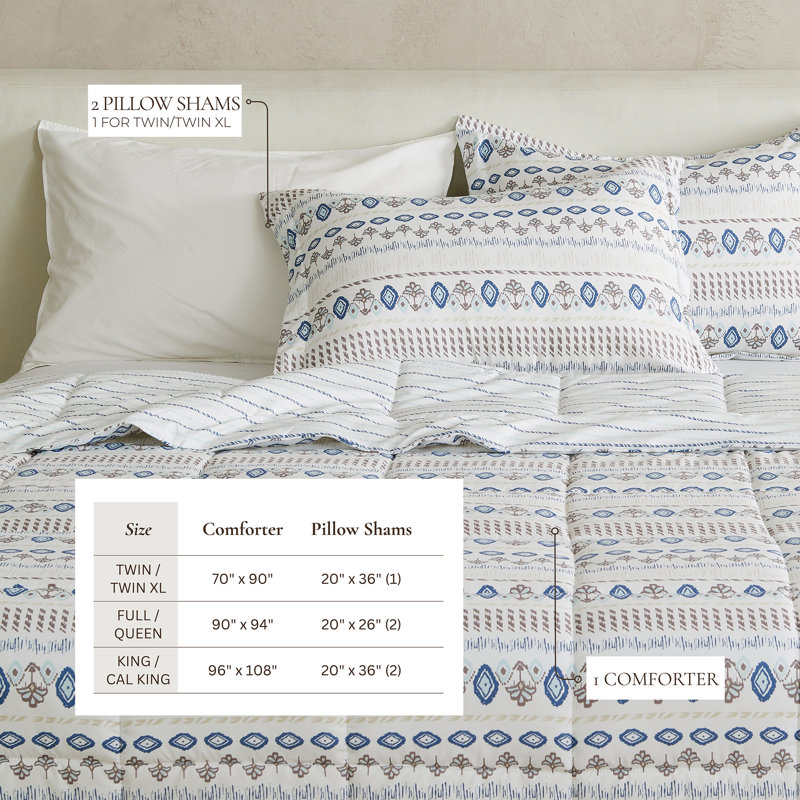 Full/Queen Arista Print Reversible Microfiber Comforter Set