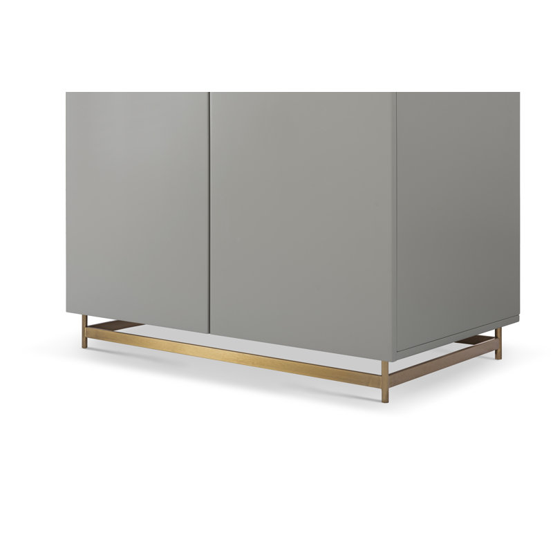 Lorie 2 Door Wardrobe, Grey/Gold