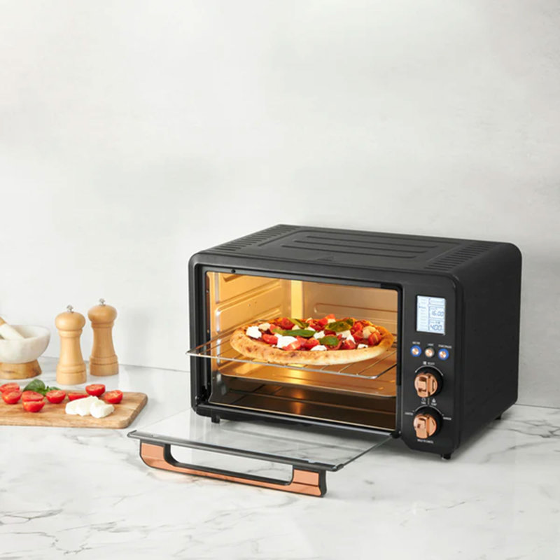 Haden Black Digital 6-Slice Toaster Oven with Air Fryer
