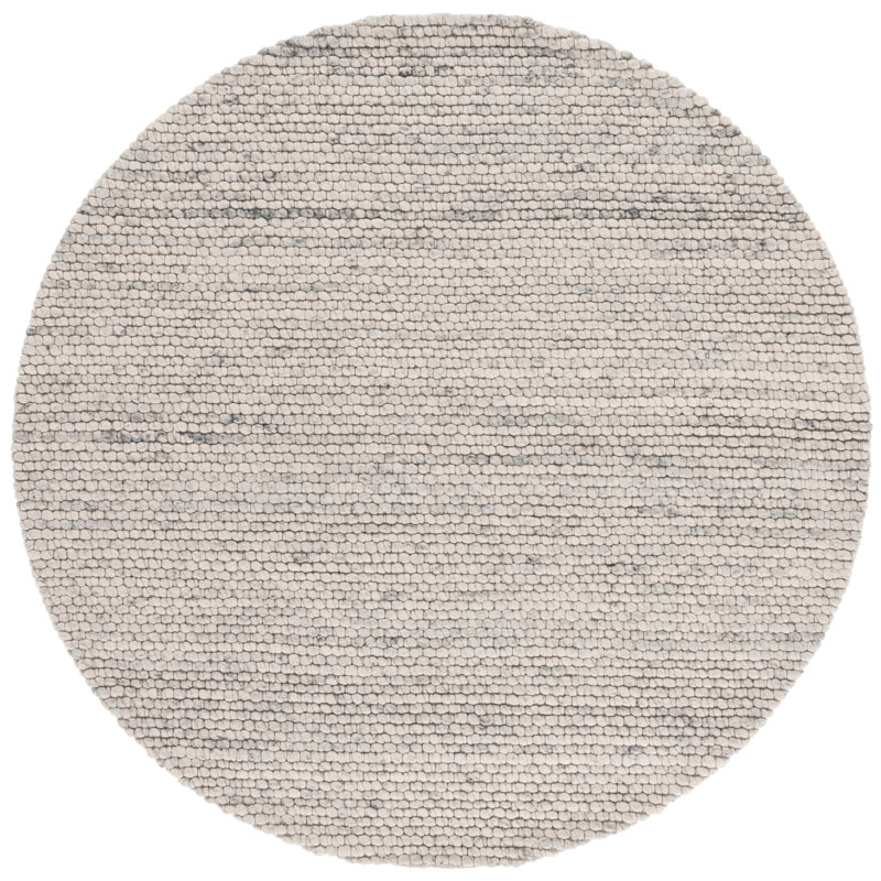 Marbella Hand Woven Wool/Cotton Solid Color Rug in Gray, Square 6"