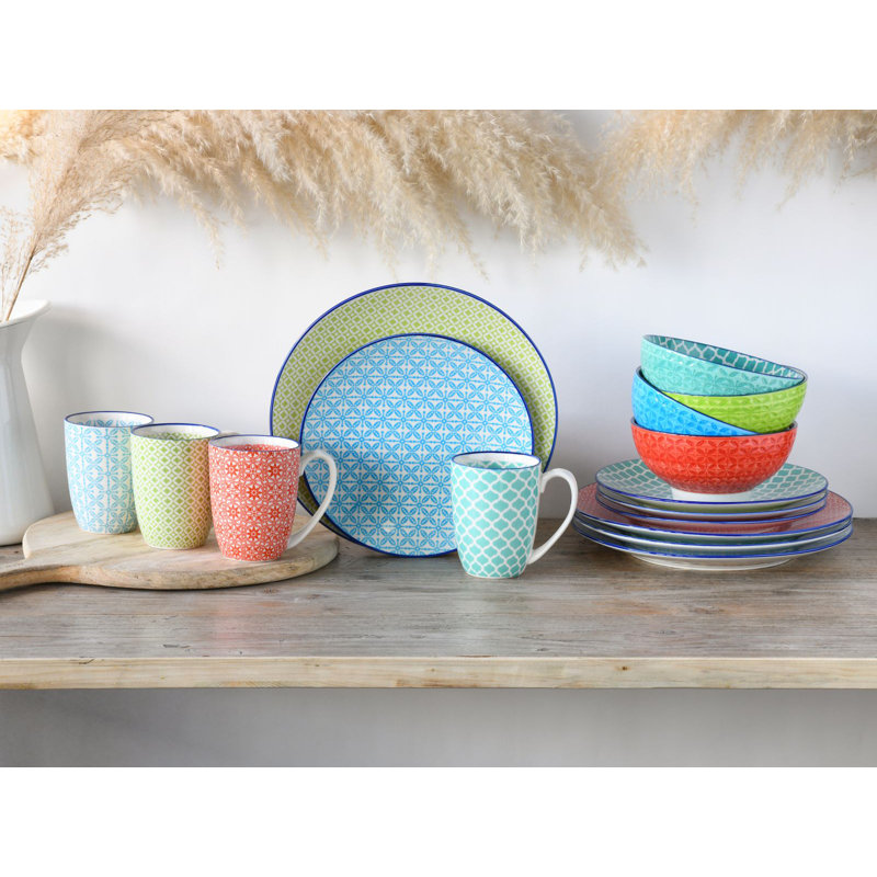 Mediterran 16 Piece Dinnerware Set, Service for 4