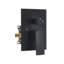 Robinet de douche noir mat avec fixation murale - Laiton massif, équilibre, résistance à la rouille, nickel, baignoire 3 trous - équilibré, finition